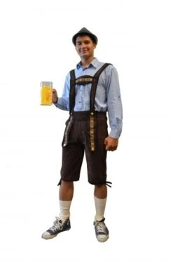 Lederhose Deluxe Zwart Lang