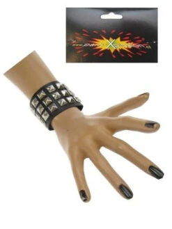 Punk Armband Zwart 3 Rijen Studs | Stoere Punker