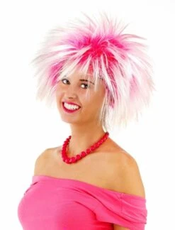 Pruik Wit Pink Spring