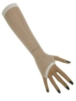 Net Handschoenen Lang Wit