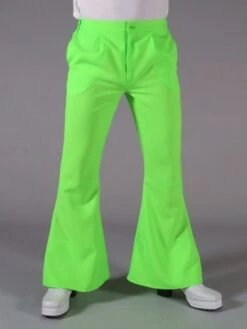 Disco / 70`s Wijde Broek Fluorgroen