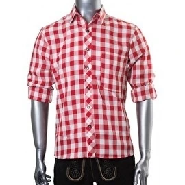 Tiroler Blouse Geblokt Rood 2 Tiroler Blouse Geblokt Rood - Afbeelding 2