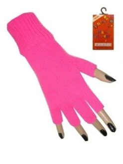 Roze Vingerloze Handschoenen Fluor