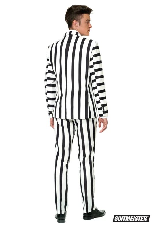 Striped Black And White Suitmeister Kostuum 2 Striped Black And White Suitmeister Kostuum - Afbeelding 2