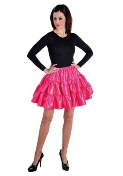 Volangen Rok Kort Fluor Pink
