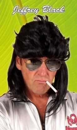 Zwarte Pruik Johnny
