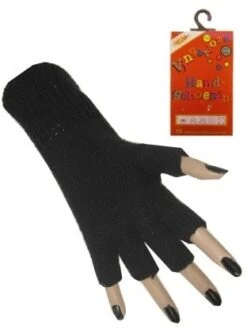 Zwarte Vingerloze Handschoenen