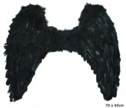 Veren Vleugels Zwart 65 Cm.