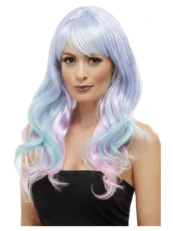 Pruik Fashion Unicorn Pastel Pink | Lange Wavy Wig
