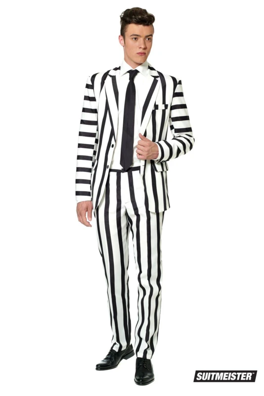 Striped Black And White Suitmeister Kostuum 1 Striped Black And White Suitmeister Kostuum
