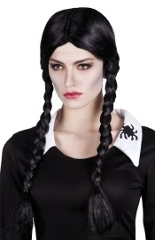 Zwarte Pruik Met Staartjes