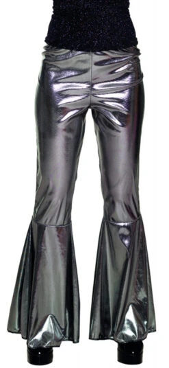 Disco Broek Wijde Pijpen Zilver