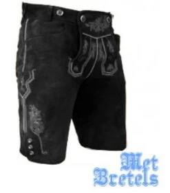 Lederhose Gustav Zwart Leer