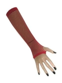 Rode Net Handschoenen Lang