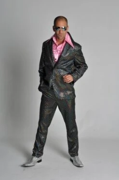 Disco Kostuum Glitter / Pailletten Zwart