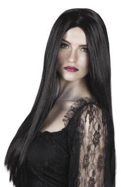 Pruik Zwart Lang
