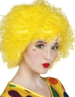 Gele Clown Pruik Touwtjes