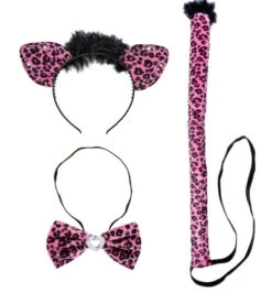 Pink Luipaarden Set Met Glitter Randje | Dierenset Luipaarden