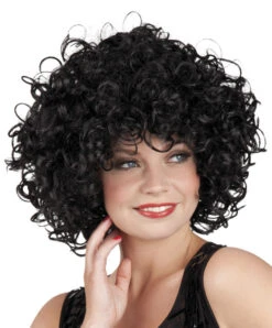 Pruik Candice Zwart Krul